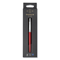 Parker Jotter Ballpoint Pen, Retractable, Medium 0.7 mm, Blue Ink, Kensington Red/Chrome Barrel (PAR1953241)