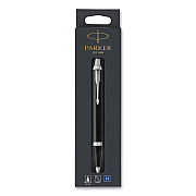 Parker IM Retractable Medium Tip Ballpoint Pen, 0.7 mm, Blue Ink, Black/Chrome Barrel (PAR1975554)