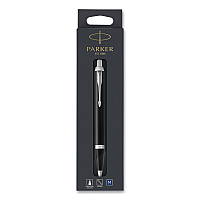 Parker IM Retractable Medium Tip Ballpoint Pen, 0.7 mm, Blue Ink, Black/Chrome Barrel (PAR1975554)