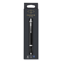Parker IM Retractable Medium Tip Ballpoint Pen, 0.7 mm, Blue Ink, Black/Chrome Barrel (PAR1975554)