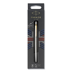 Parker Jotter Rollerball Pen, Medium Point 0.7 mm, Black Ink, Stainless Steel Barrel (PAR2020672)