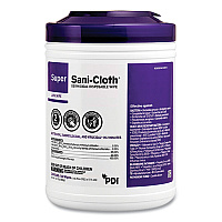 Sani Professional Super Sani-Cloth Germicidal Disposable Wipes, Extra-Large, 1-Ply, 7.5" x 15", Unscented, White, 75/Pack (PDIP86984)