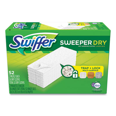Swiffer Dry Refill Cloths, 1-Ply, 10.63" x 8", Lavender and Vanilla, White, 52/Box (PGC99039)