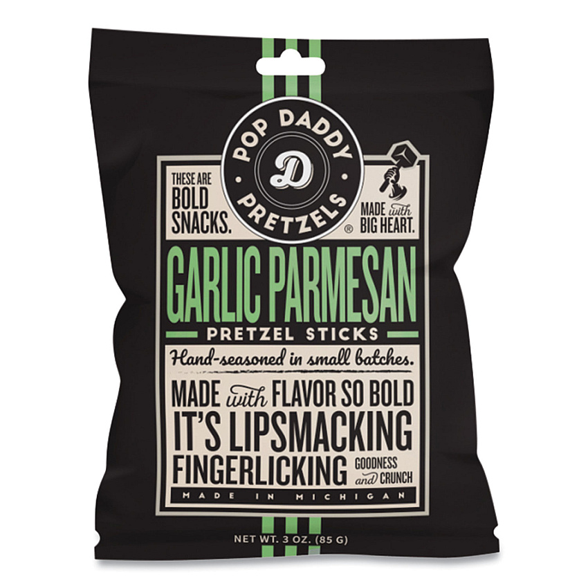 Performance Food Group Garlic Parmesan Pretzel Sticks, 3 oz Bag, 15/Carton (POY00557)