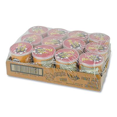 Pringles Grab & Go Cheddar Cheese Crisps, 1.4 oz Can, 12 Carton (PRG84556)