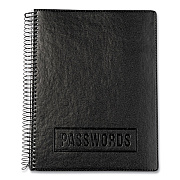 Re-focus the Creative Office Executive Format Password Log Book, 576 Total Entries, 4 Entries/Page, Black Faux-Leather Cover, (72) 10 x 7.6 Sheets (RFCEXPWBOOKBLK)