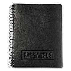Re-focus the Creative Office Executive Format Password Log Book, 576 Total Entries, 4 Entries/Page, Black Faux-Leather Cover, (72) 10 x 7.6 Sheets (RFCEXPWBOOKBLK)