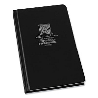 Rite in the Rain All-Weather Hardbound Notebook, Universal: Narrow Rule and Quadrille Rule, Black Cover, (80) 7.25 x 4.38 Sheets (RIR770F)