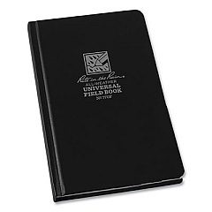 Rite in the Rain All-Weather Hardbound Notebook, Universal: Narrow Rule and Quadrille Rule, Black Cover, (80) 7.25 x 4.38 Sheets (RIR770F)