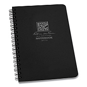 Rite in the Rain All-Weather Wire-O Notebook, Universal: Narrow Rule and Quadrille Rule, Black Cover, (32) 7 x 4.63 Sheets (RIR773)
