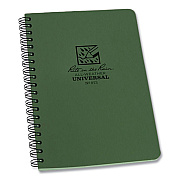 Rite in the Rain All-Weather Wire-O Notebook, Universal: Narrow Rule and Quadrille Rule, Dark Green Cover, (32) 7 x 4.63 Sheets (RIR973)