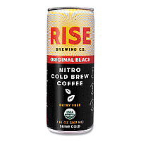 RISE Brewing Co. Nitro Cold Brew Latte, Original Black, 7 oz Can, 12/Carton (RSB00043)