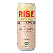 RISE Brewing Co. Nitro Cold Brew Latte, Oat Milk, 7 oz Can, 12/Carton (RSB00045)