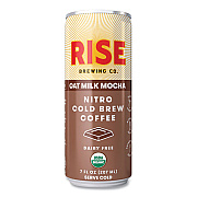 RISE Brewing Co. Nitro Cold Brew Latte, Oat Milk Mocha, 7 oz Can, 12/Carton (RSB00049)