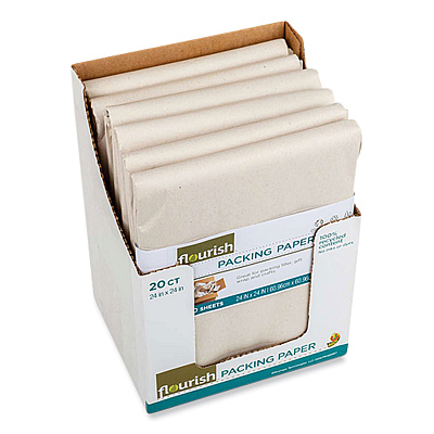 Shurtape 100% Recycled Paper Packing Sheets, 24" x 24", Natural, 20/Pack (SHU287431)