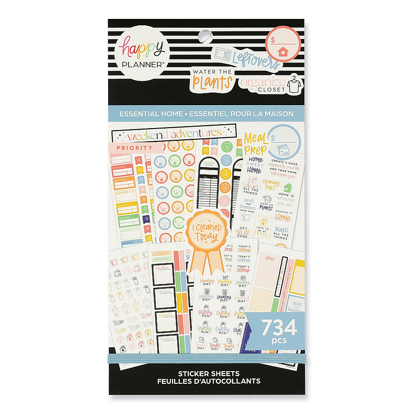 The Happy Planner Essentials Home Classic Stickers, Productivity Theme, 734 Stickers (THLSVP130149)