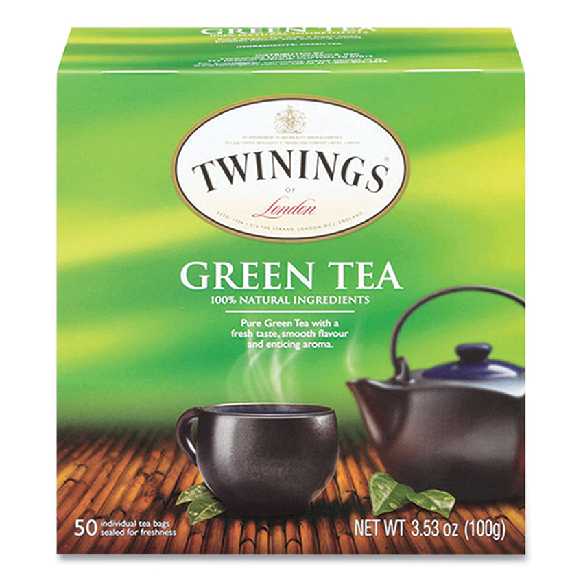 TWININGS Tea Bags, Green, 3.53 oz, 50/Box (TWG82224)