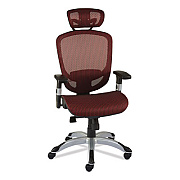 Union & Scale FlexFit Hyken Mesh Task Chair, Supports Up to 275 lb, 17.24" to 20.98" Seat Height, Maroon Seat/Back, Silver/Black Base (UOS59462VCC)
