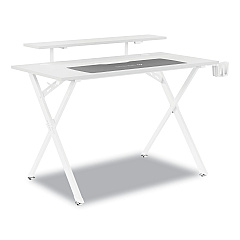 Union & Scale Vizon 47" Gaming Desk, 47.2" x 26.6" x 35", White Colorway (UOS60986)