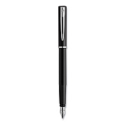 Waterman Allure Fountain Pen, Stick, Fine Nib, Blue Ink, Black/Silver Barrel (WAT2029061)
