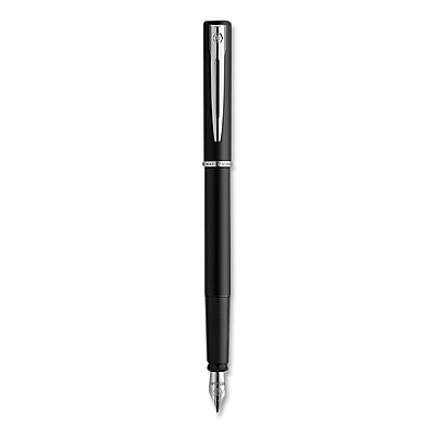 Waterman Allure Fountain Pen, Stick, Fine Nib, Blue Ink, Black/Silver Barrel (WAT2029061)