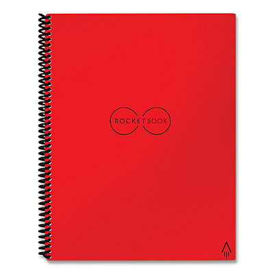 Rocketbook Core Smart Notebook, Dotted Rule, Red Cover, (16) 11 x 8.5 Sheets (RKBEVRLKCBG)