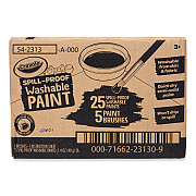 Crayola Spill Proof Washable Paints, 5 Colors, 1.4 oz Cups, 5 Sets/Carton (CYO542313)