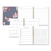 Blue Sky Life Note-It Leah Weekly/Monthly Notes Planner, Floral Artwork, 11 x 8.5, Gray/Pink/White Cover, 12-Month (Jan to Dec): 2026 (139479)
