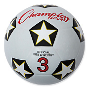 Champion Sports Rubber Sports Ball, For Soccer, No. 3 Size, White/Black (CSISRB3)