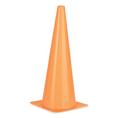 Champion Sports High-Visibility Plastic Cones, 18" Tall, Florescent Orange, 8" x 8" Base (CSITC18)