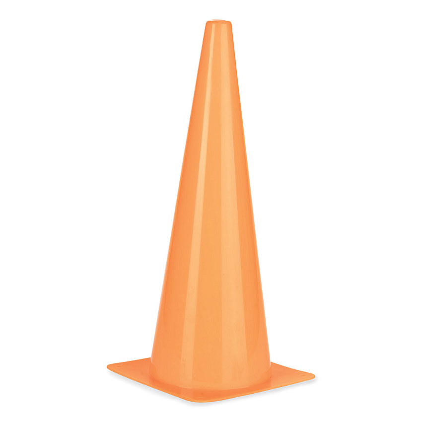 Champion Sports High-Visibility Plastic Cones, 18" Tall, Florescent Orange, 8" x 8" Base (CSITC18)