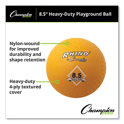 Champion Sports Heavy Duty Playground Ball, 8.5" Diameter, Yellow (CSIPG85HD)