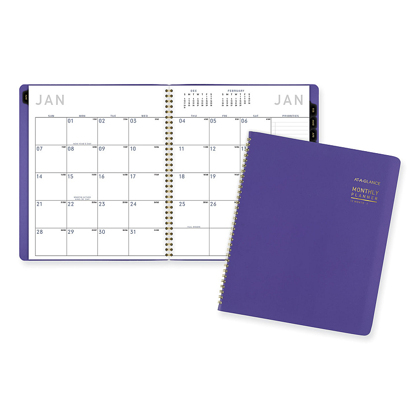 AT-A-GLANCE Contemporary Monthly Planner, 11.38 x 9.63, Burgundy Cover, 12-Month (Jan to Dec): 2026 (70250X14)