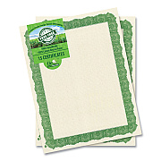Geographics Award Certificates, 8.5 x 11, Natural with Green Braided Border, 15/Pack (GEO49016)
