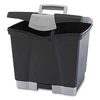 Storex File Box with Tray, Letter, 11.5" x 14.3" x 13", Black, 2/Carton (STX61523U02C)