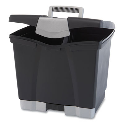 Storex File Box with Tray, Letter, 11.5" x 14.3" x 13", Black, 2/Carton (STX61523U02C)
