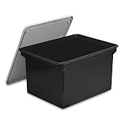 Storex Tote with Comfort Edges, Legal/Letter, 13.9" x 18.3" x 10.6", Black, 4/Carton (STX61528U04C)