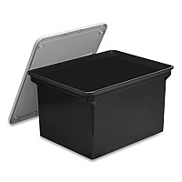 Storex Tote with Comfort Edges, Legal/Letter, 13.9" x 18.3" x 10.6", Black, 4/Carton (STX61528U04C)