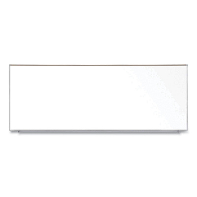 Ghent Magnetic Porcelain Whiteboard with Satin Aluminum Frame and Map Rail, 144.59 x 60.47, White Surface (GHEM1P5121M)