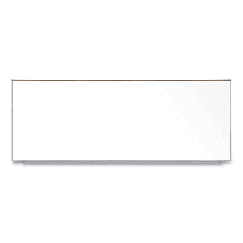 Ghent Magnetic Porcelain Whiteboard with Satin Aluminum Frame and Map Rail, 144.59 x 60.47, White Surface (GHEM1P5121M)