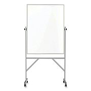 Ghent Reversible Magnetic Porcelain Whiteboard with Satin Aluminum Frame and Stand, 36 x 48, White Surface (GHEARM1M143)