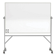 Ghent Reversible Magnetic Hygienic Porcelain Whiteboard, Satin Aluminum Frame/Stand, 72 x 48, White Surface (GHEARM4M446)