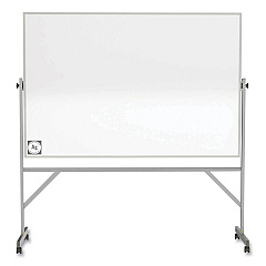 Ghent Reversible Magnetic Hygienic Porcelain Whiteboard, Satin Aluminum Frame/Stand, 72 x 48, White Surface (GHEARM4M446)