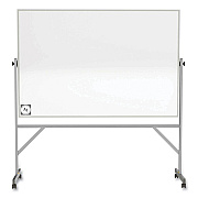 Ghent Reversible Magnetic Hygienic Porcelain Whiteboard, Satin Aluminum Frame/Stand, 96 x 48, White Surface (GHEARM4M448)