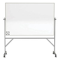 Ghent Reversible Magnetic Hygienic Porcelain Whiteboard, Satin Aluminum Frame/Stand, 96 x 48, White Surface (GHEARM4M448)