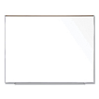 Ghent Magnetic Porcelain Whiteboard with Satin Aluminum Frame and Map Rail, 72.5 x 60.47, White Surface (GHEM1P561M)