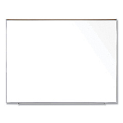 Ghent Magnetic Porcelain Whiteboard with Satin Aluminum Frame and Map Rail, 72.5 x 60.47, White Surface (GHEM1P561M)