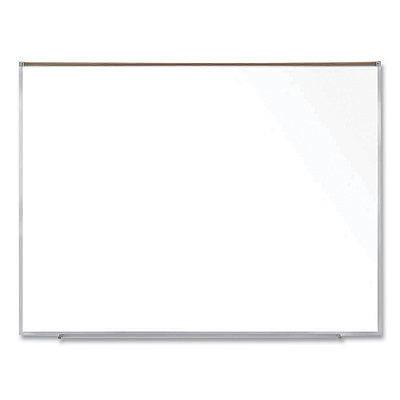 Ghent Magnetic Porcelain Whiteboard with Satin Aluminum Frame and Map Rail, 72.5 x 60.47, White Surface (GHEM1P561M)