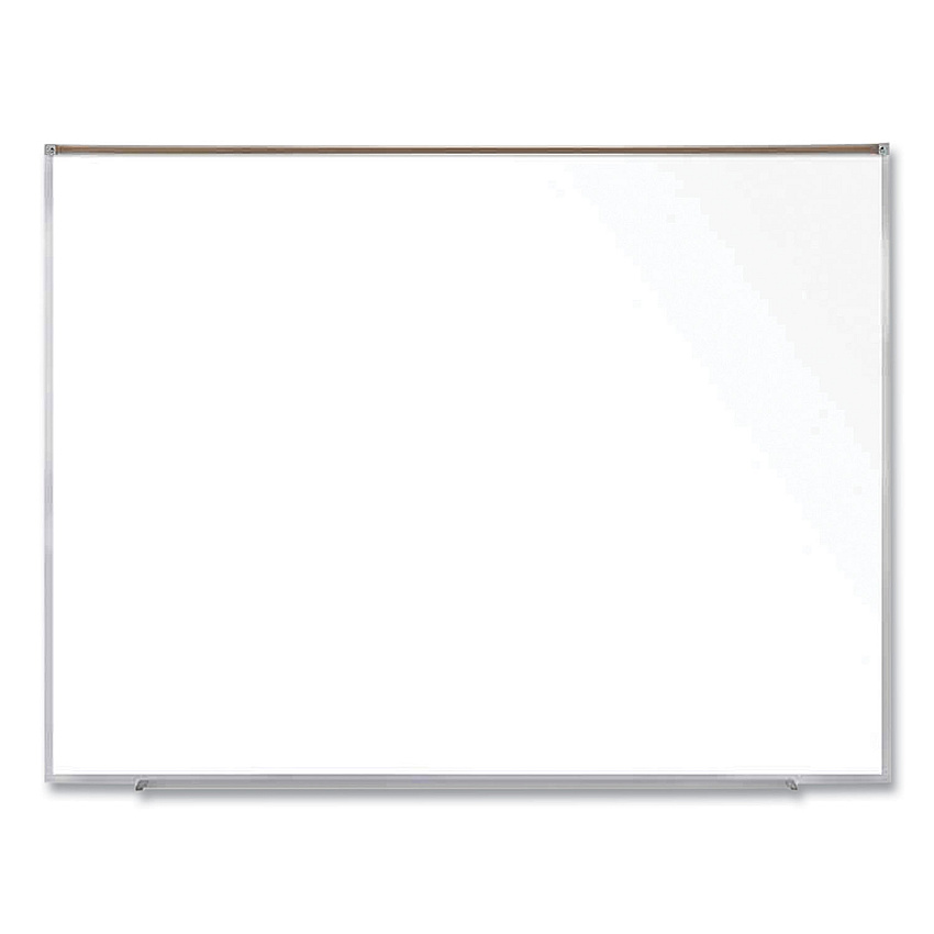 Ghent Magnetic Porcelain Whiteboard with Satin Aluminum Frame and Map Rail, 72.5 x 60.47, White Surface (GHEM1P561M)