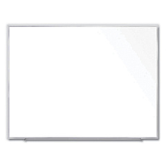 Ghent Magnetic Porcelain Whiteboard with Aluminum Frame, 72.5 x 60.47, White Surface, Satin Aluminum Frame (GHEM1P564)